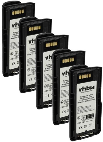 vhbw 5X Batterie Compatible avec Motorola MTP6650 Radio Talkie-walkie (2900mAh, 3,7V, Li-ION)