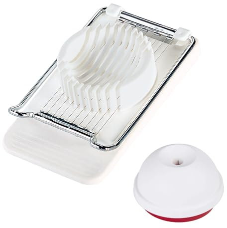 Westmark Egg Slicer Traditional and Egg Pricker – Classic Egg Slicer for Effortless Cutting, Egg Pricker with Safety Lock – Quick Preparation and Clean Cutting - Silver