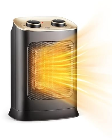 Ceramic Electric Fan Heater Portable, 1800W with 3 Heating Settings, Easy to Operate and Fast Heating, Features Built-in tip-over Protection and Low Noise, Ideal for Sse in Rooms, Offices, Home