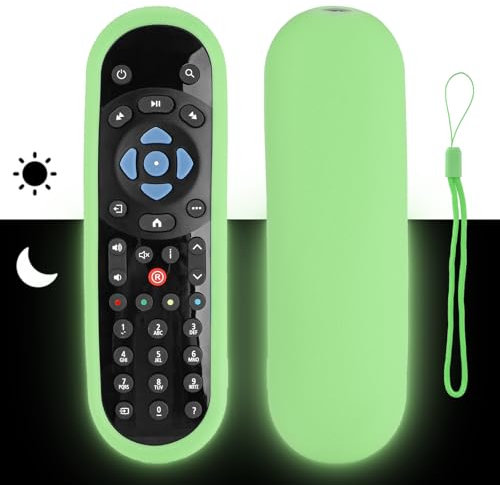 Custodia per Telecomando in Silicone Compatibile Con Sky Q TV Box Telecomando Copertura Protettiva Antiurto Con Verde Fluorescente e Cordino