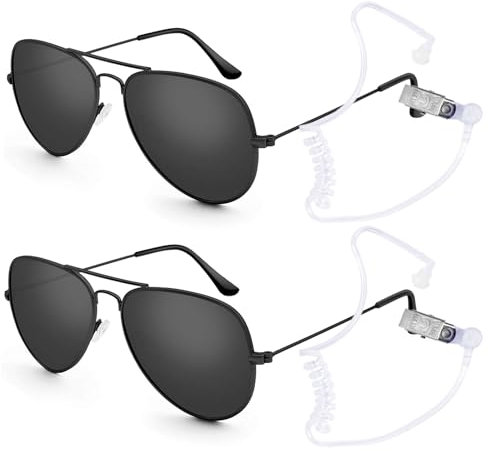 BTHRORO Spion Pretend Spielen Spielzeug, Spy Sonnenbrillen Earpiece Spielzeug Rollenspiele Detective Accessoires für Karneval Mottoparty Verkleiden Spiele Hochzeits Requisiten Polizei Cosplay