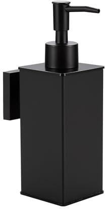 DAZI Seifenspender Schwarz, Nachfüllbarer Wandseifenspender, Premium Aluminium Rostfreier Handseifenspender für Badezimmer Küche Haus Hotel Dekor 240 ML (Wand)