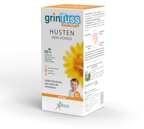 GrinTuss Hustensaft für Kinder 180g - Lindert den Husten der oberen Atemwege und schützt die Schleimhaut