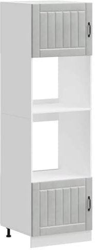 vidaXL Oven Cabinets 2 Pcs - Kalmar Concrete Grey Engineered Wood - Adjustable Feet - 60x57x207 cm