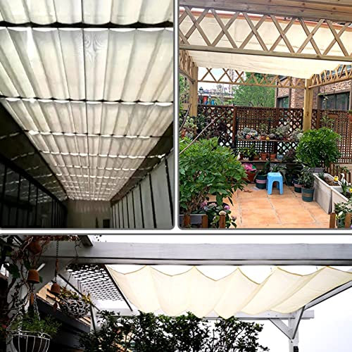 Outdoor Waterproof Retractable Pergola Shade Cover UV Block Roof Canopy White 3X3M