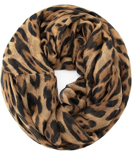 Glamexx24 Damen Loop Schal Leopard Muster Langschal Schlauchschal Tuch Loopschal Mädchen Animal Print Tuch