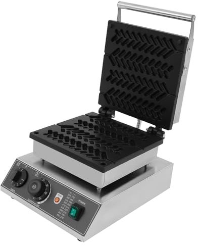 Gaufrier électrique 220 V, anti-adhésif, pour 4 gaufres à épi de blé, en acier inoxydable, 1,7 kW, avec minuterie et réglage de la température, idéal pour la maison et le commerce