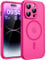 TOCOL Cover Magnetica per iPhone 14 Pro 6,1 Pollic, Compatibile con MagSafe, Protezione Fotocamera Integrata, Custodia Antiurto Traslucida Opaca, Rosa Caldo