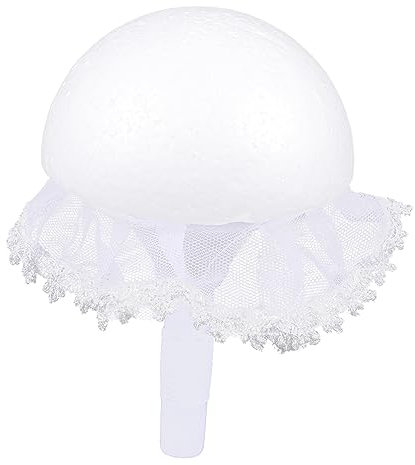 OHPHCALL 1set Bouquet Holder Pizzo per Fiori Artificiali Completo con Manico e Base Forma di Semisfera per Matrimonio e per Bouquet Sposa e Decorazioni Nuziali