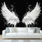 NOGAWA Papier Peint Ailes d'ange, Papier Peint Motif Noir et Blanc, Panoramique Décoration Murale Pour Salon, Chambre, Tapisserie Murales Intissé, Wallpaper Mural 250x175cm