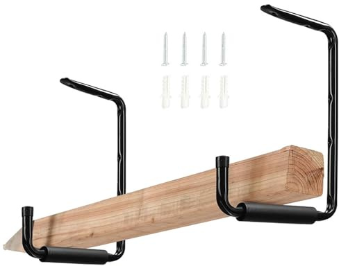 Ceiling Bike Hanger – Overhead Garage Storage Rack for Ladder & Utility Tools | Heavy Duty Ceiling Mounted Hooks for Garage Utility Room Organization, Multifunctional Space Saver Hanger