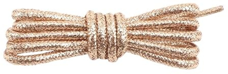 Générique Lacets ronds métalliques pailletés - Lacets brillants dorés et argentés for chaussures décontractées et de sport(Rose gold,120cm)