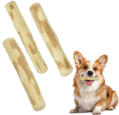 JNEYVIC 3 Stück Kaffeeholz für Hunde Kauholz für Welpen 16 x 2cm | Welpen Spielzeug Holz Hundespielzeug Unzerstörbar Kleiner Kauspielzeug Hund Spielzeug zum Kauen für Hundewelpen Starke Kauer