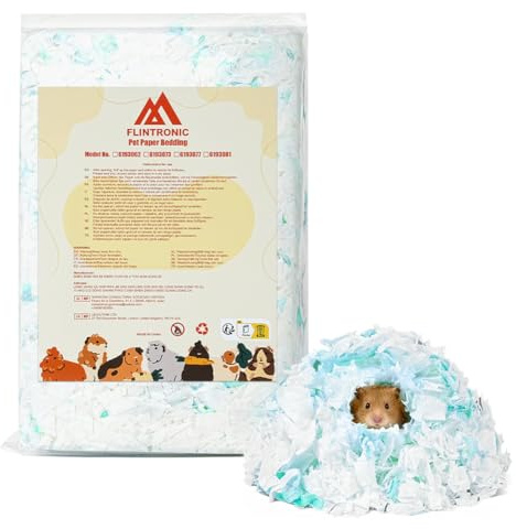 Flintronic Litière pour Petits Animaux, 15L Litière pour Rongeurs, Faible Poussière & Peu Allergisante, Absorbante, Contrôle des Odeurs Jusqu'à 14 Jours,Litières pour Hamsters,Cobaye,Lapin,Totoro,440g