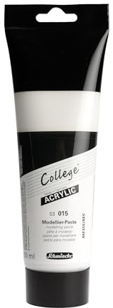 Schmincke - College Acrylic, Modellier-Paste, 53 015 017, Acryl-Hilfsmittel in Studienqualität, Strukturen in Acryl, weiß, 250 ml Tube