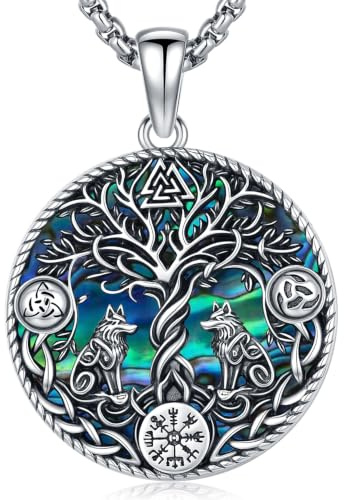 Odinstone Collier Viking Homme Pendentif en Argent Sterling 925 Amulette Nordique Viking Rune Mythologie Bijoux Cadeau pour Femme