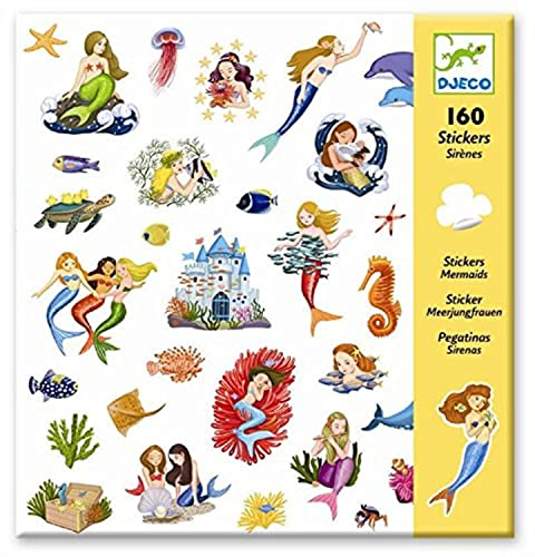 Djeco DJ08885 Sticker Aufkleber Meerjungfrauen 160 Stueck