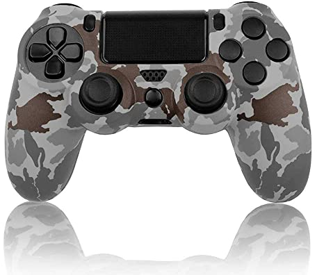 OcioDual Silikon Schutz Hülle Kompatibel mit PS4/Slim/PRO Camo Grau GF40089 Controller Cover Skin Case Protector Anti-Rutsch