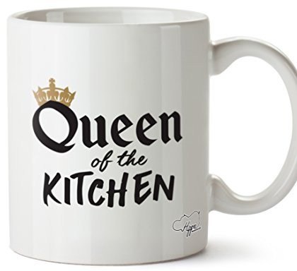 Hippowarehouse Queen of The Kitchen Printed Mug Cup Ceramic 10oz