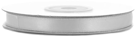 Doppelseitiges Satinband 6mm x 20m Rolle - FARBAUSWAHL in 6/10/25/38mm - farbecht & waschbar - Schleifenband für Hochzeit - Geschenkband zum Verpacken Dekorieren Basteln - Silber/Grau 012H