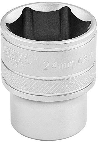 Draper 16615 1/2 Square Drive 6 Point Socket, 24mm Size