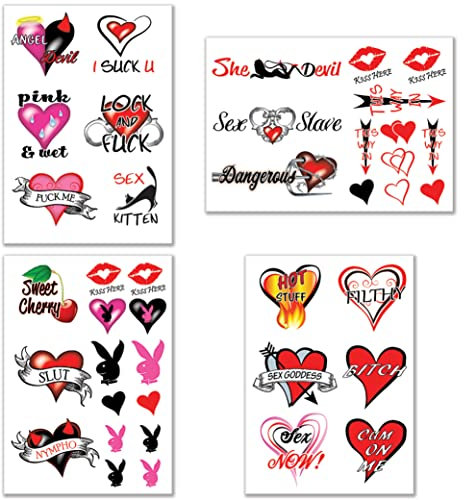 40+ Tatouages Temporaires Sexy Coquines Tatouages Temporaires Pour Femme Mesdames Hommes - Plaisir Adulte Pour Avant-Bras Pattes Arrière Bout Estomac