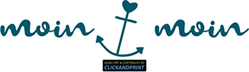 CLICKANDPRINT Aufkleber » moin moin, 70x16,3cm, Petrol • Dekoaufkleber/Autoaufkleber/Sticker/Decal/Vinyl