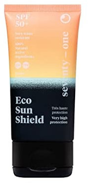 SeventyOne Percent | Eco Sun Shield SPF 50+ | Sehr hoher Sonnenschutz für das Gesicht| UVA 24 | Sehr wasserfest | 100% Mineralische Filter - 100% Natürlich - Made in Frankreich | Pocketformat | 50 ml