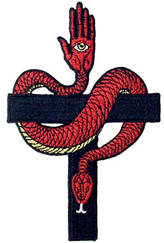 Aufnäher, bestickt, Design: Dunkle Seite linke Hand, zum Aufbügeln oder Aufnähen