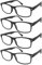 TBOC Lunettes de Lecture - [Pack 4 Unités] Dioptrie +2.50 Monture Noir Mat Femme Homme Unisexe Loupes de Vue de Repos de Près Ordinateur Travail Branches Charnières à Ressort
