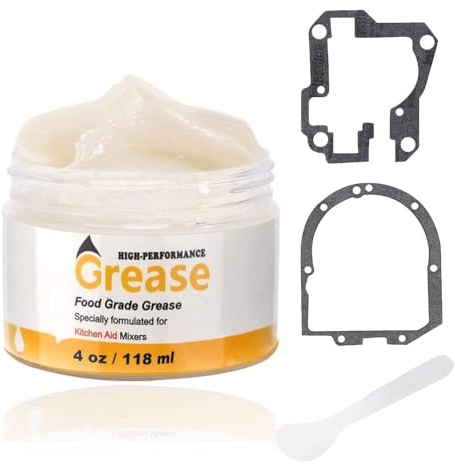 HuthBrother 4 Oz Food Grade Grease & 9709511 Gasket, Universally Compatible with Kitchen Stand Mixer, 2 Bottles