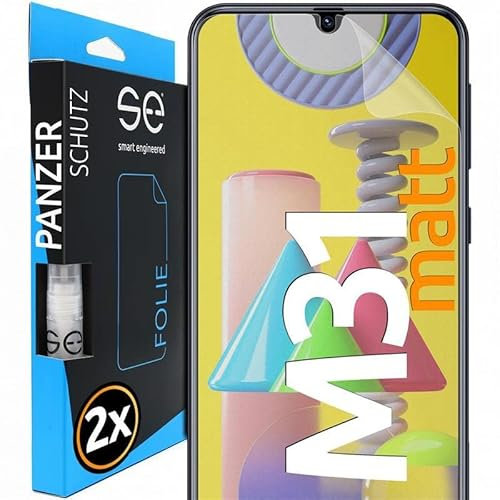 smart engineered 3D Pellicola protettiva per schermo per Samsung Galaxy M31 antiriflesso [2 pezzi Opaco, Case-friendly, Non Vetro Temperato ma Pellicola Protettiva TPU