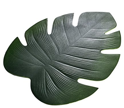 RESOYE Tovaglietta all'americana con foglia di tartaruga, 6 pezzi, con foglie di palma tropicali, imitazione verde, per decorazioni da tavola per feste a tema