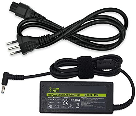 new net - Alimentatore Caricatore Caricabatteria da 19V 2.31A 45W Compatibile con Notebook HP 355 G2 455 G3 250 G8 250 G7 255 G6 [ 4,5x3,0 mm ]