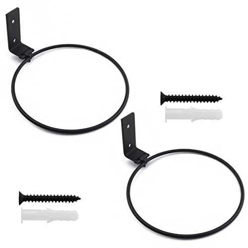 Lot de 2 supports muraux pliables en métal pour pot de fleurs, 11 cm, noir