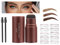 Augenbrauen Schablone,Eyebrow Powder,Eyebrow Stamp, Augenbrauen Stempel,10 Sätze Wiederverwendbaren Augenbrauen-Schablonen 2 Augenbrauen-Stift-Pinsel,Wasserfestes Augenbrauen-Puder-Set (1#Hellbraun)