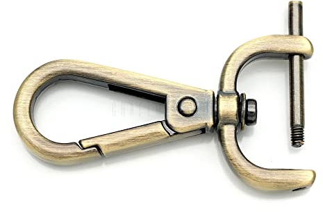 CRAFTMEMORE 2 chiusure a scatto staccabili girevoli con barra a vite VT493 di ricambio (2,5 cm, ottone spazzolato)