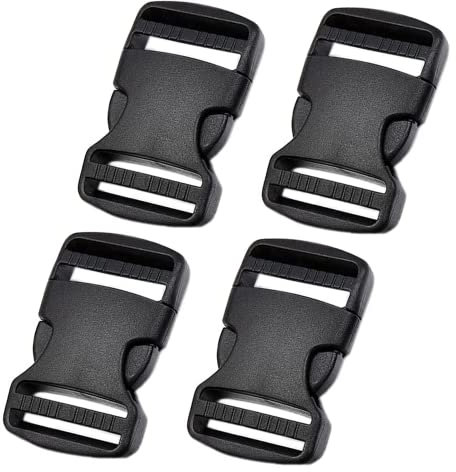 IRYNA 25mm/1inch Buckles Clips Rucksack Clips,Quick Flat Side Release Buckle Clip for Luggage, Rucksack, Backpack, Webbing Strap (4Pcs)