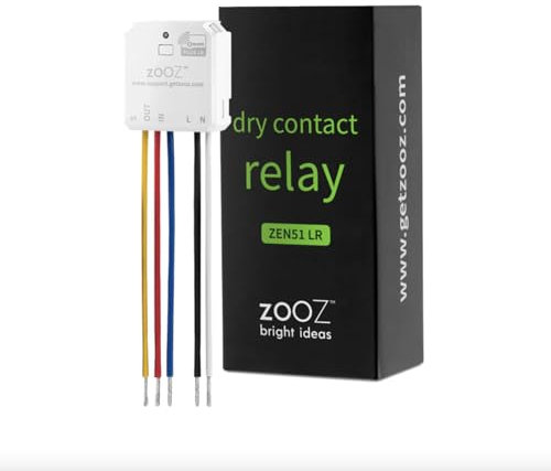 Zooz ZEN51 Intelligentes Relais mit langer Reichweite Z-Wave Serie 700 | Lässt sich hinter einem Wandschalter oder einem Lichtschalter installieren | kompatibel mit SmartThings, Hubitat und Home