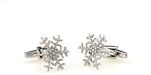 Brautvater Manschettenknöpfe, Manschettenknöpfe Herren Versilbert Cufflinks Schneeflocken Schmuck Geschenk