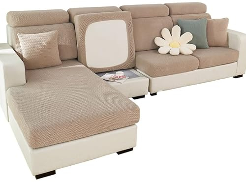 Mingfuxin Verschleißfester Universal-Sofabezug, Stretch, elastisch, rutschfest, für Chaiselounge, Sofa, Möbelschutz, wasserdicht, atmungsaktiv, Sofa-Schonbezüge (Kamelgewebe, Recamiere)