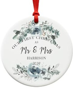 Our First Christmas as Mr and Mrs Ornament, Mr and Mrs Christmas Tree Decoration Gift