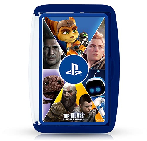 Top Trumps Playstation Limited Edition Kartenspiel, 30 Videospiele von Sony in einem Deck, Spielen Sie mit Kratos aus God of War, Abby aus The Last of Us II und Bloodborne's Hunter, Spieler ab 18