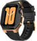 QANXGOG Compatible avec Apple Watch Bracelet Series 8 7 45mm and SE 6 5 4 44mm, Bracelets de Montre en Silicone Bracelet en Acier Inoxydable avec Boîtier en Métal pour Homme,Rosegold,45mm