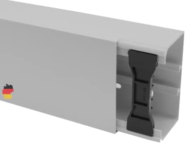 KOMIB 110 x 60 mm Kabelkanal /4 Farben/Kabelschacht / (mit Montagelochung im Boden) / je Stange 2 Meter (Grau (Stein/Hellgrau), 4 x 2M = 8m)