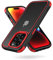 MobNano for cover iPhone 14 Pro, cover colorata per iPhone 14 Pro, Protezione Antiurto di Livello Militare, Retro Resistente ai Graffi, Custodia iPhone - Nero/Rosso