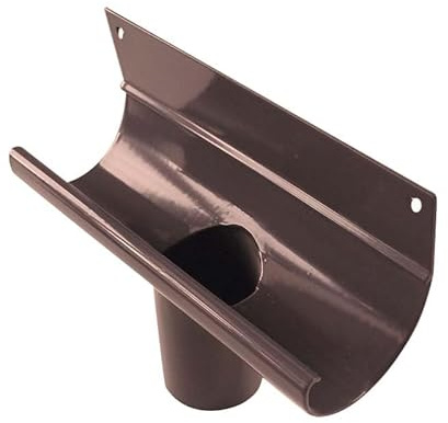 Renoplast® R50 Scatole di grondaia a gancio in alluminio | DN 40 mm Marrone | Grondaia per la pioggia | Profili in lamiera per il drenaggio del tetto | Casa da giardino Carport Terrazza Balcone