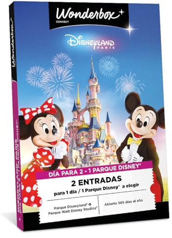 WONDERBOX Connect - Caja Regalo - Disneyland Paris - 1 día para 2 pers. | 2 entradas para 1 día para 1 Parque - Disneyland o Parque Walt Disney Studios - Válido durante 27 meses
