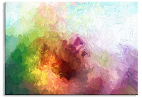 Pixxprint Glasbild, Wandbild aus Echtglas, abstrakte bunte Wasserfarben, 80x60 cm, inkl. Aufhängung und Abstandshalter