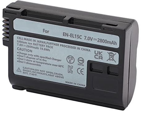EN EL15C Batteria per Fotocamera Z5 Z6 Z6 II Z7 Z7II Z8 D7500 D7200 D7000 D850 D750 D500 D810a D610 D600, Batteria di Ricambio per Fotocamere Digitali Ricaricabili, 2800 MAh